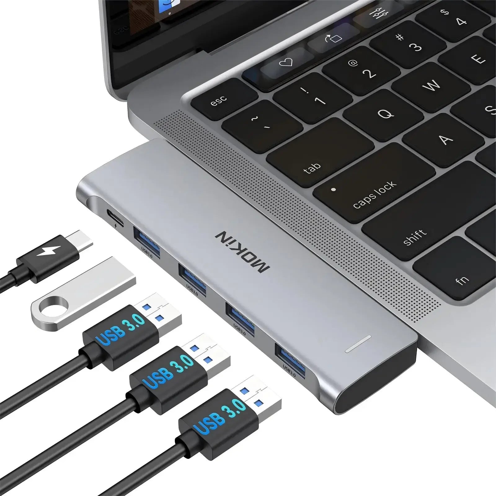 MOKiN USB Type C Hub for MacBook Pro USB Adapter Docking Station Dual USB C to HDMI USB3.0 SD/TF for MacBook Mac Dongle Laptops