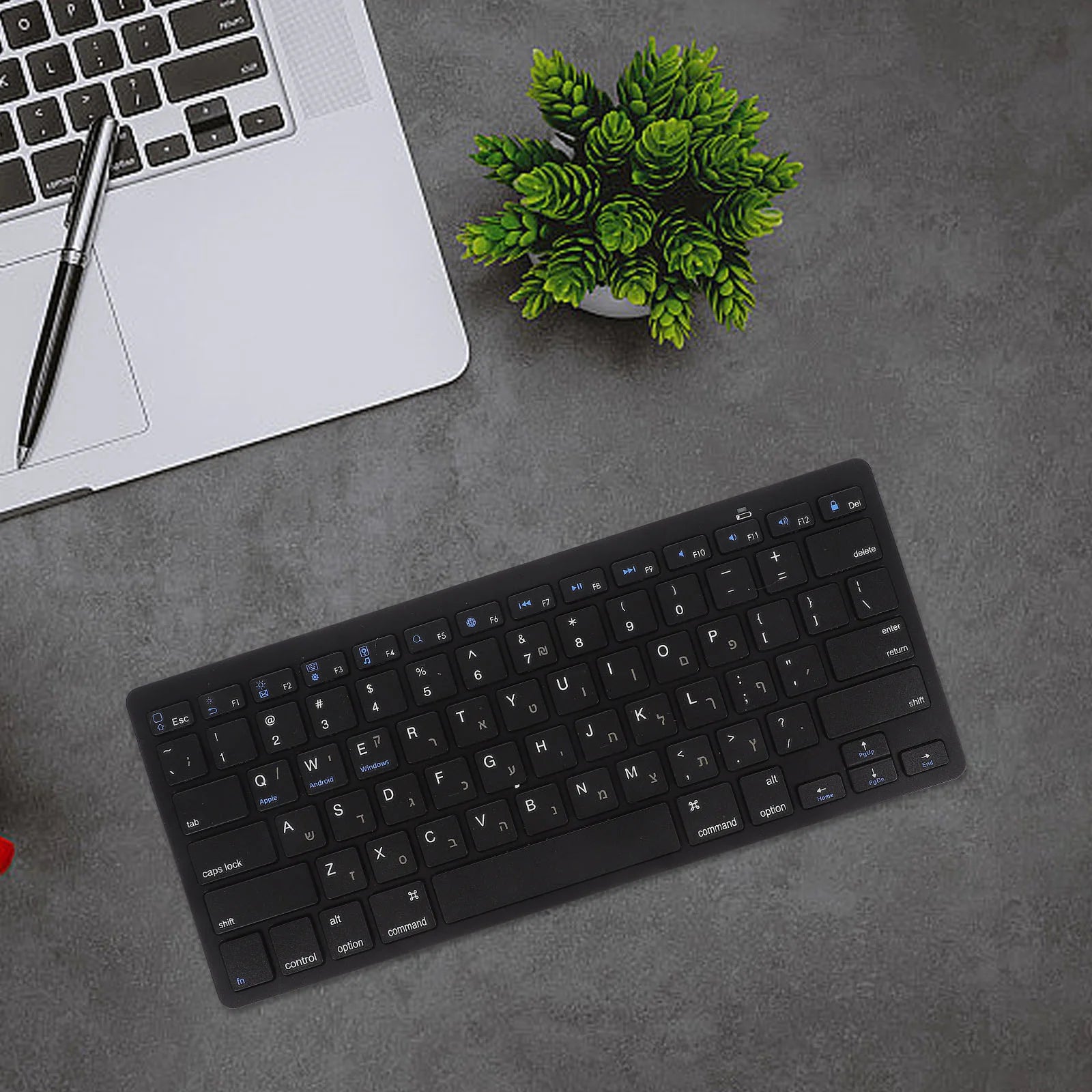 Hebrew Keyboard Wireless Computer Keyboards Mechanical Portable Silent Ultrathin Work Electronic