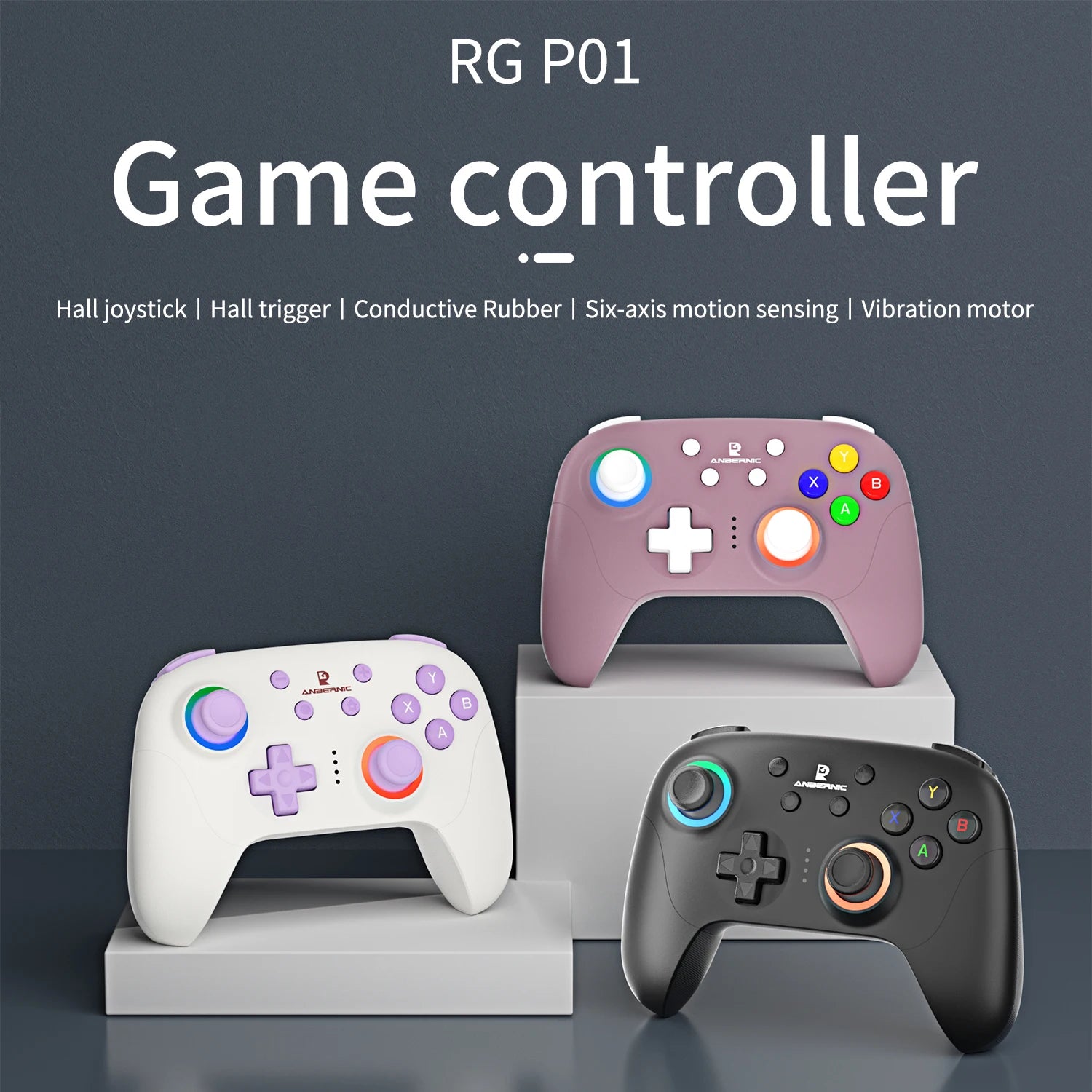 ANBERNIC RG P01 Retro Games Controller Bluetooth 5.3/Wired/2.4G Wireless Gamepad Compatible With Switch/PC/Steam/Android/IOS