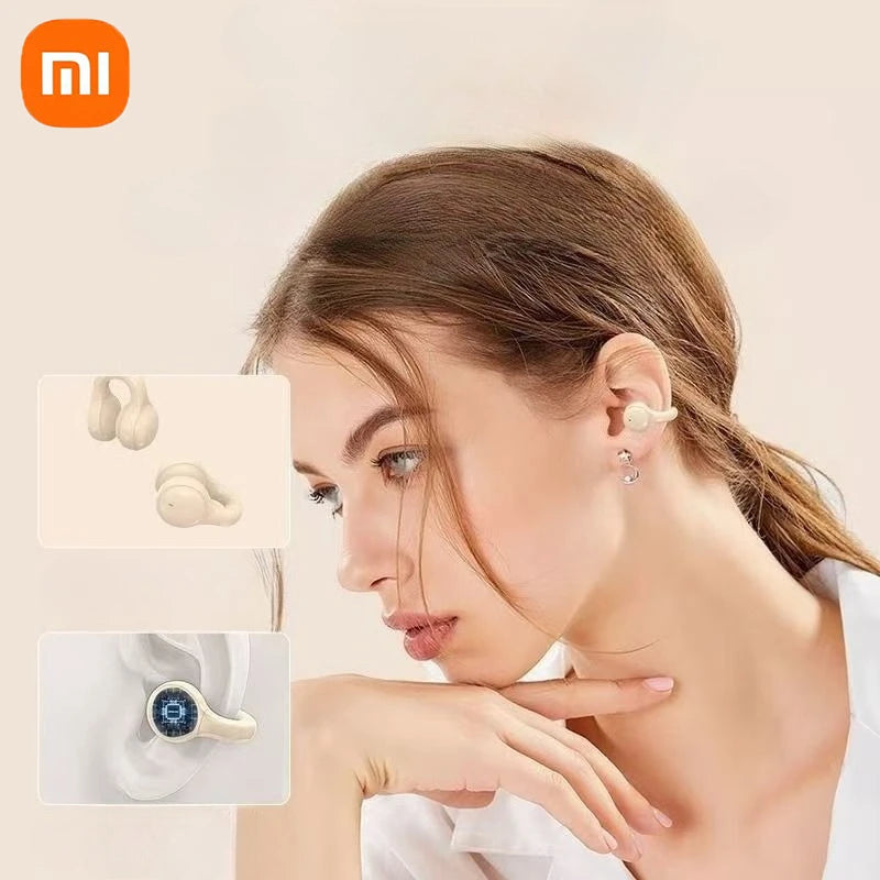 Xiaomi  Bluetooth Earphones Ear Clip Bone Conduction Wireless Headphones Sport Headset with Mic Noise Reduction Touch Control